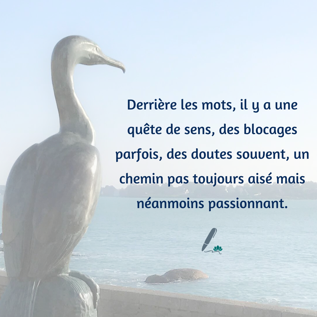 Extrait du texte de bienvenue dans les coulisses de l'écriture avec "Derrière les mots"