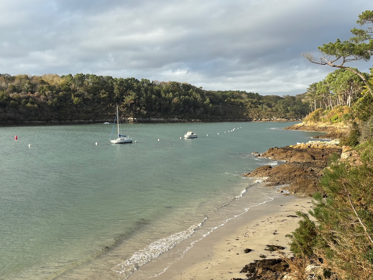Sentier côtier GR34, le long du Bélon, avant d'arriver à Kerfany-les-Pins.