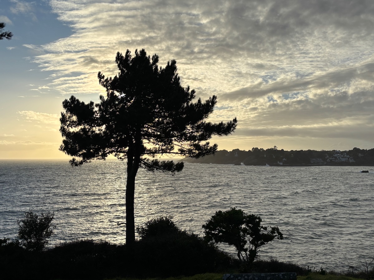 Point de vue de Kerfany-les-Pins, à l'embouchure du Bélon, soir
